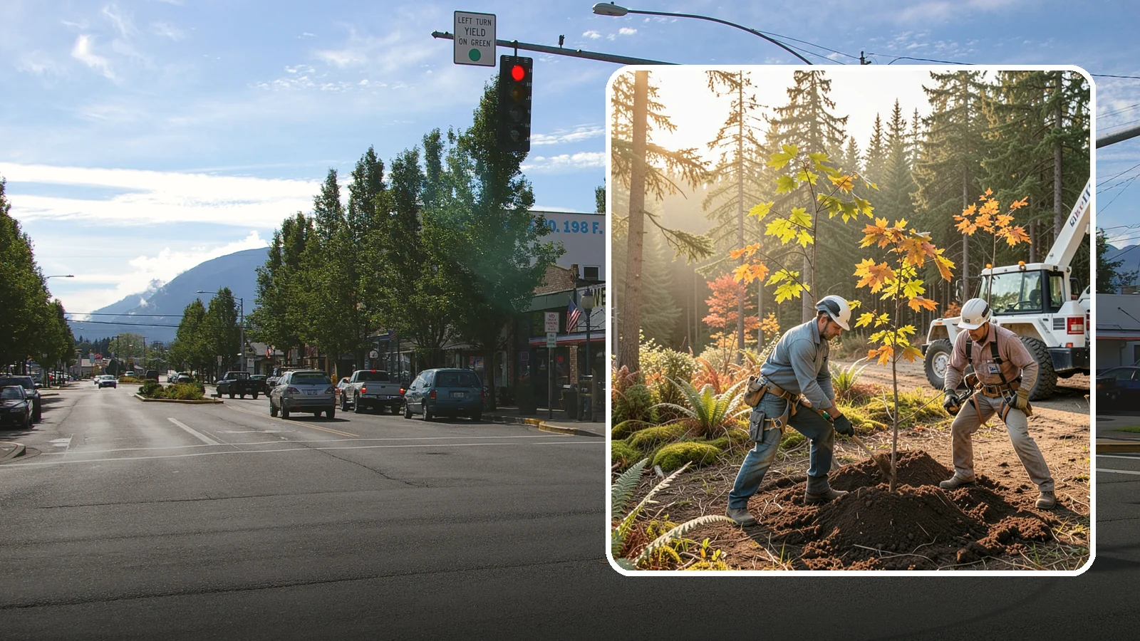 Native tree planting in North Bend, King County, WA - The planting of species native to the region.