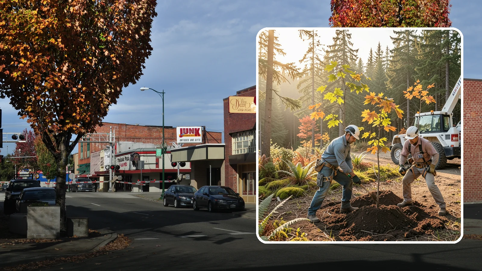 Native tree planting in Puyallup, Pierce County, WA - The planting of species native to the region.