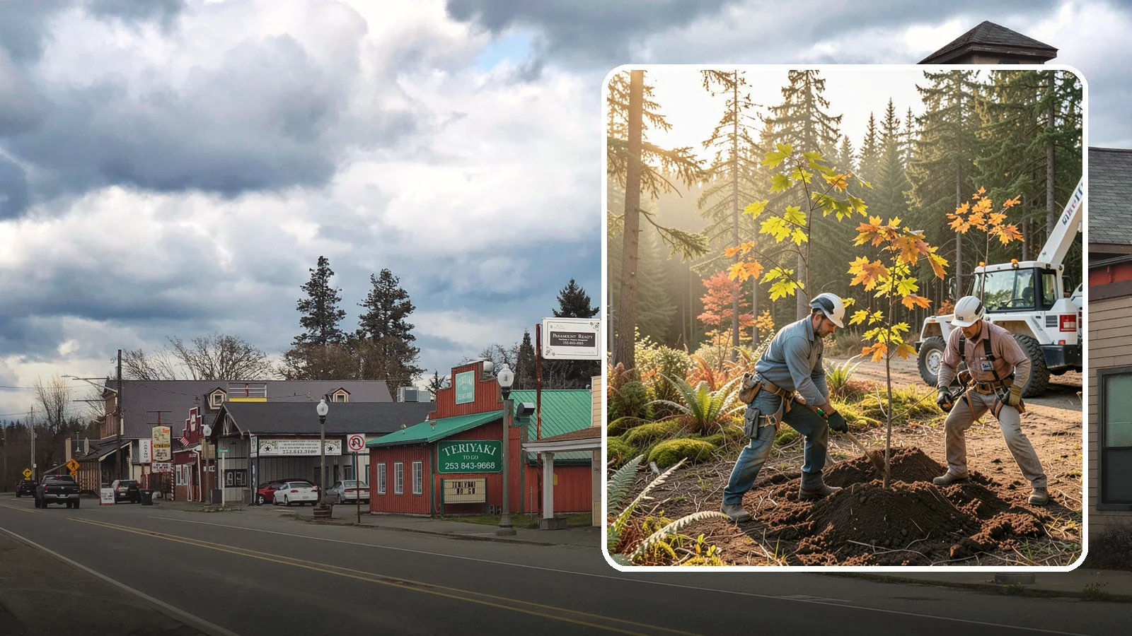 Native tree planting in Roy, Pierce County, WA - The planting of species native to the region.
