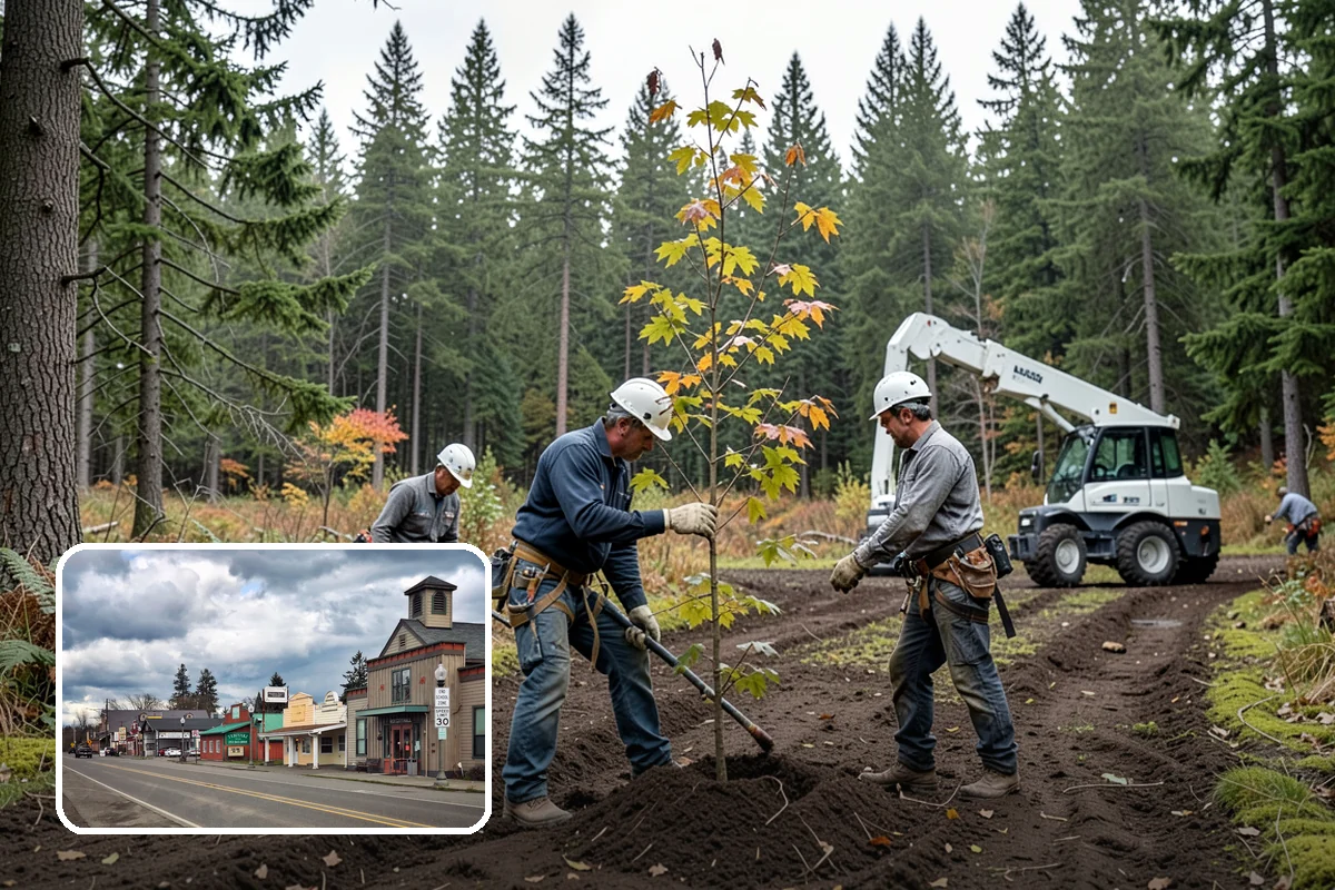Native tree planting in Roy, Pierce County, WA - Restores and expands tree cover