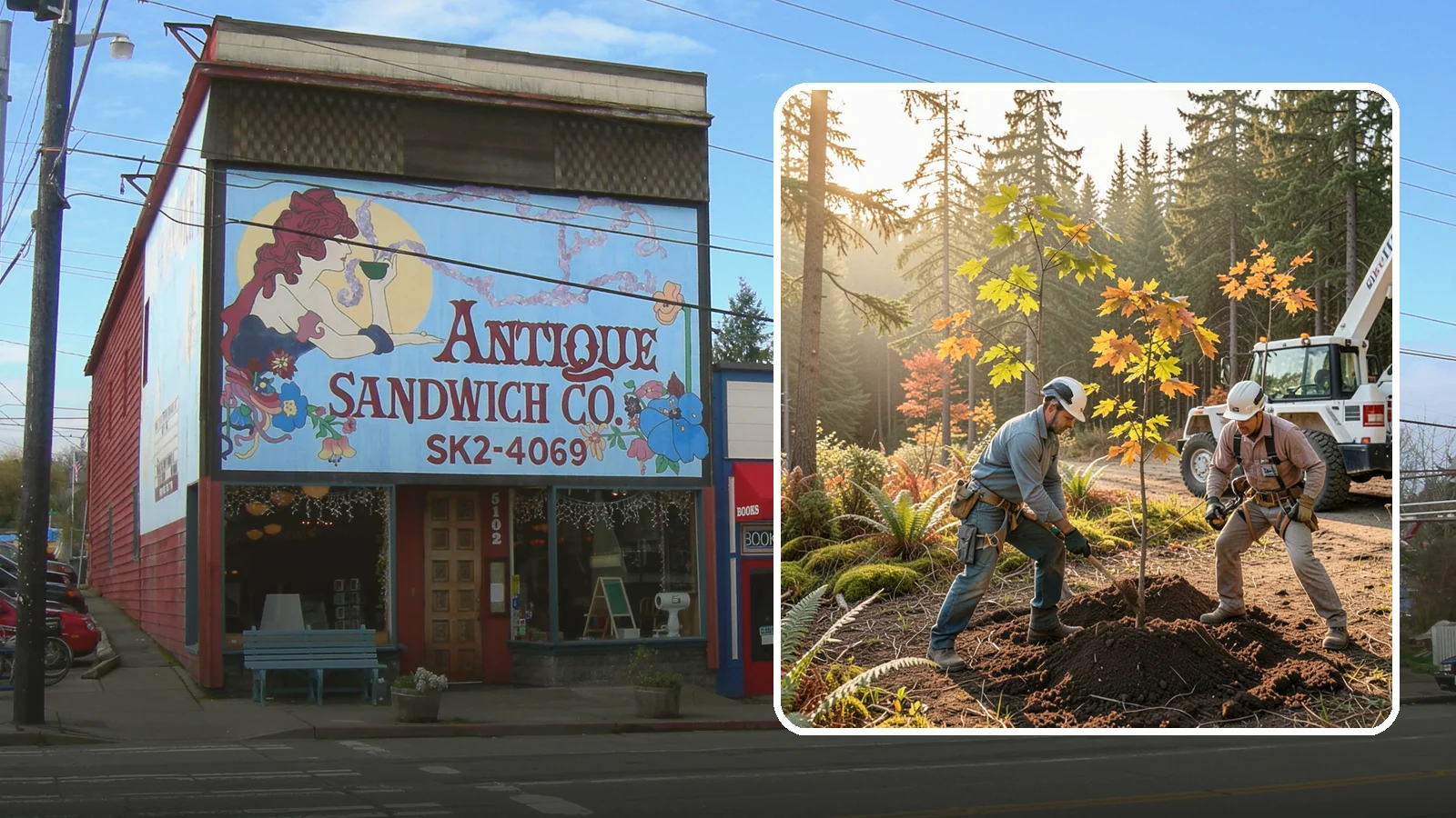 Native tree planting in Ruston, Pierce County, WA - The planting of species native to the region.