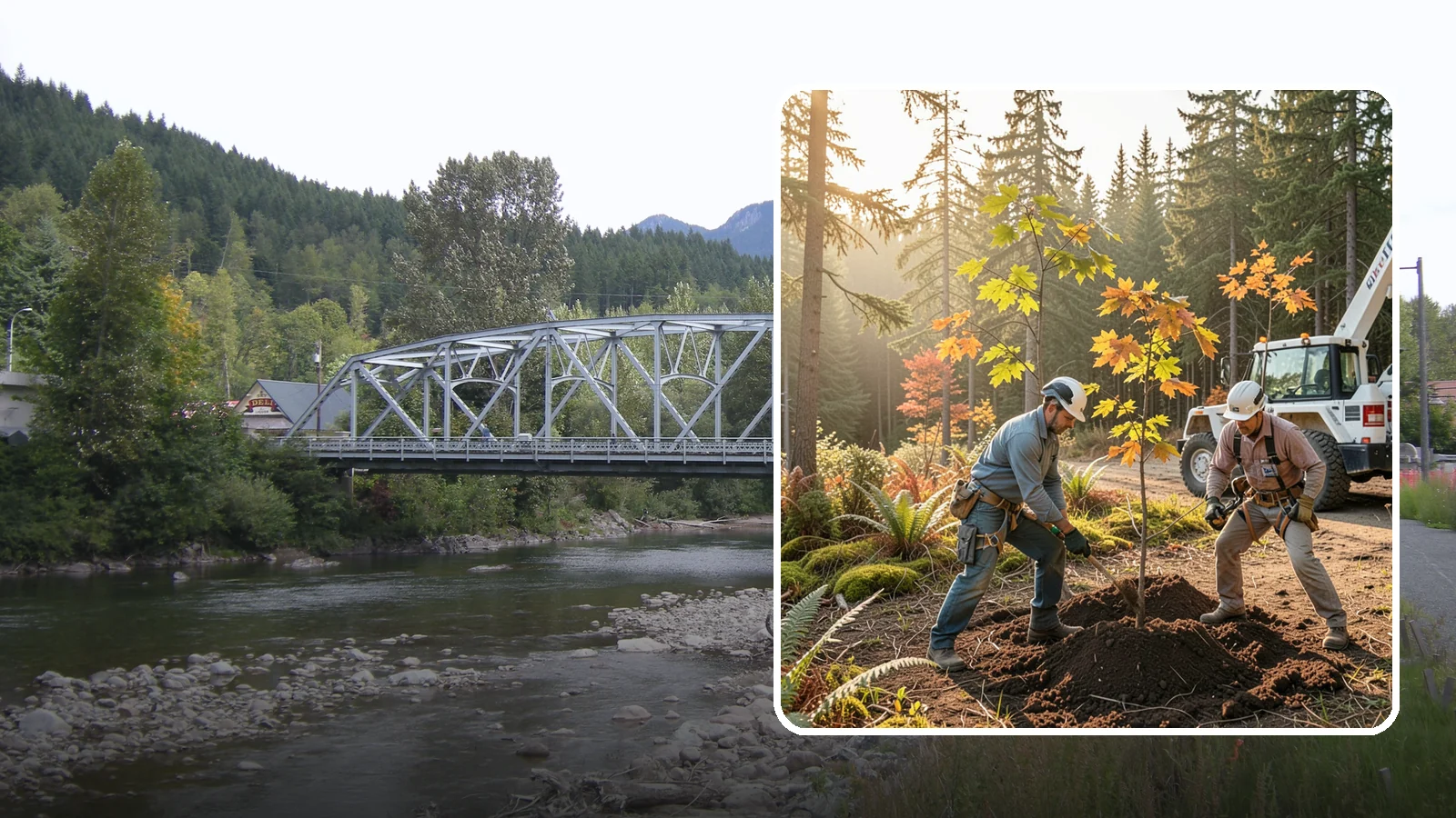 Native tree planting in Skykomish, King County, WA - The planting of species native to the region.
