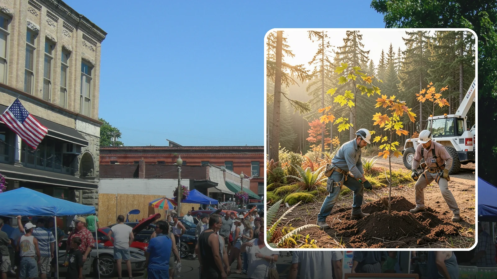 Native tree planting in Snohomish, Snohomish County, WA - The planting of species native to the region.