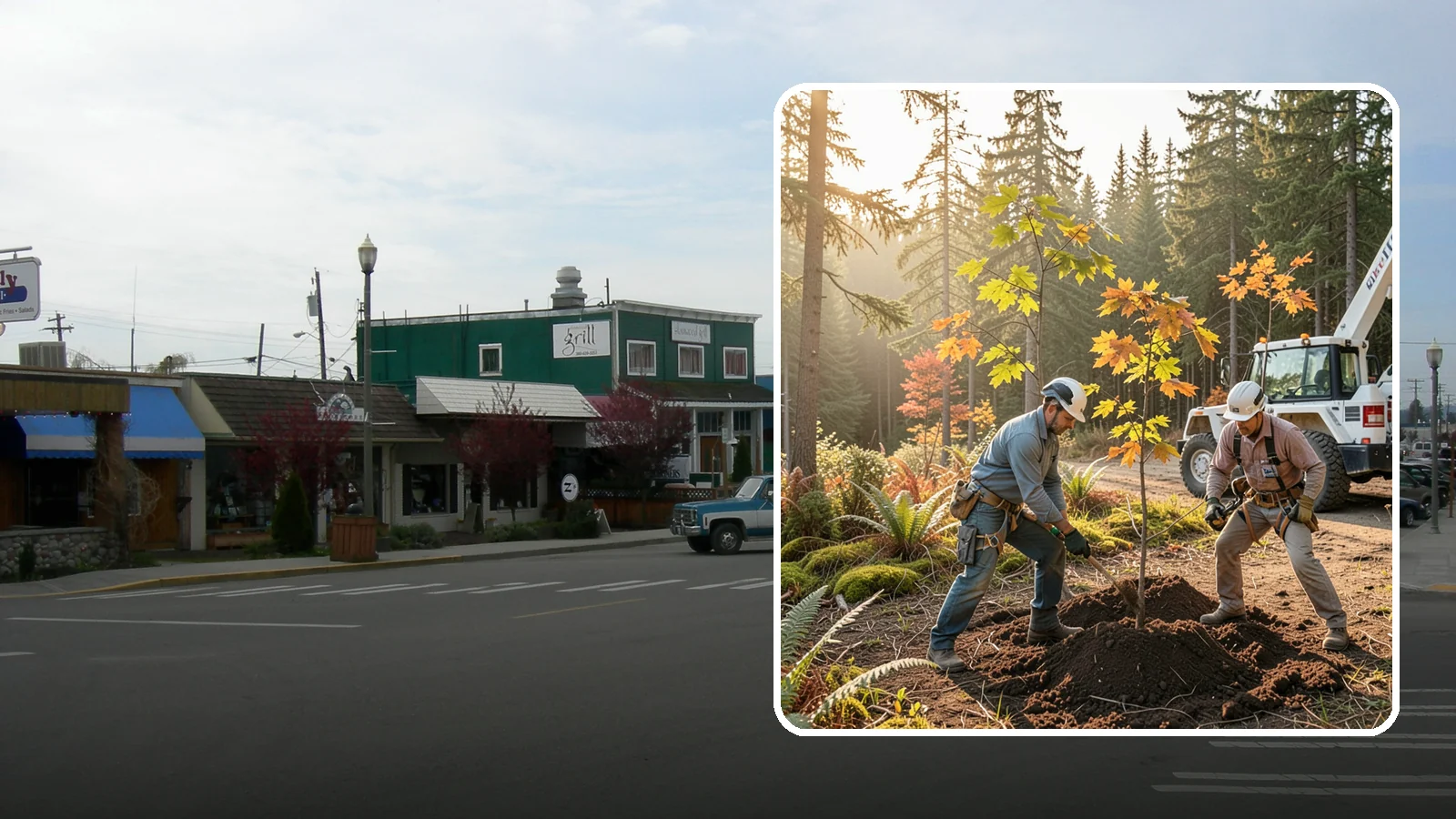 Native tree planting in Stanwood, Snohomish County, WA - The planting of species native to the region.