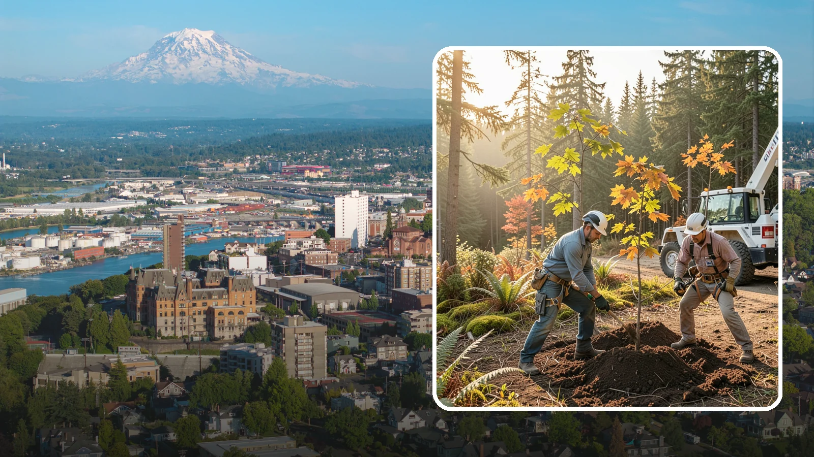 Native tree planting in Tacoma, Pierce County, WA - The planting of species native to the region.