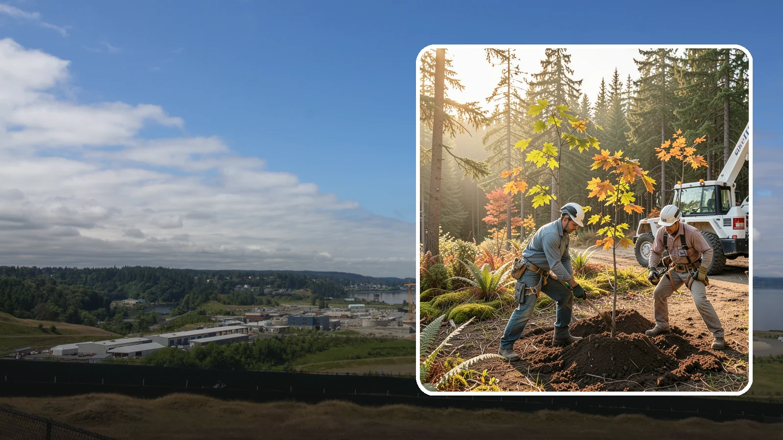 Native tree planting in University Place, Pierce County, WA - The planting of species native to the region.