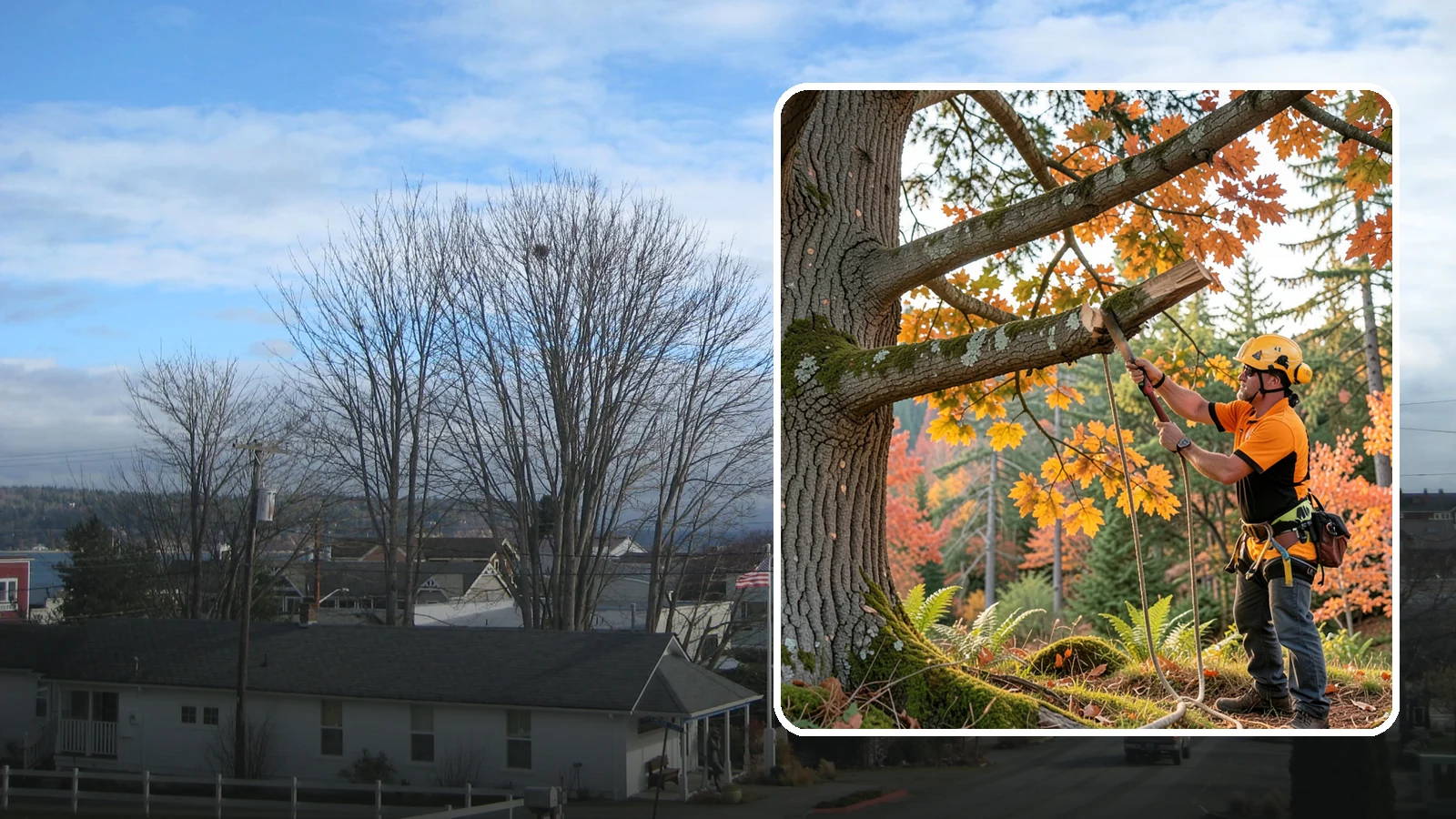 Ornamental tree pruning in Langley, Island County, WA - The detailed pruning of ornamental and specimen trees.
