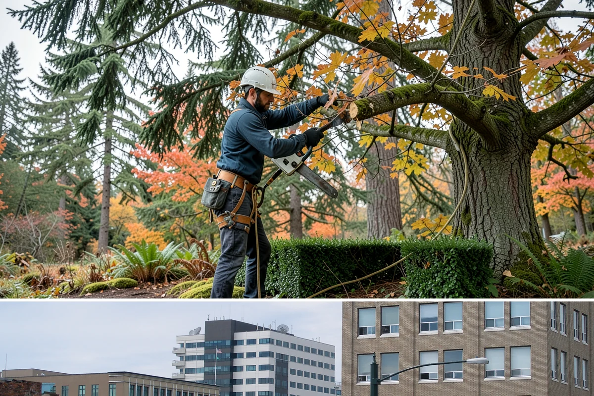 Park tree maintenance in Everett, Snohomish County, WA - Work is performed year-round to maintain public safety but often prioritizes pruning during dormant seasons while scheduling...