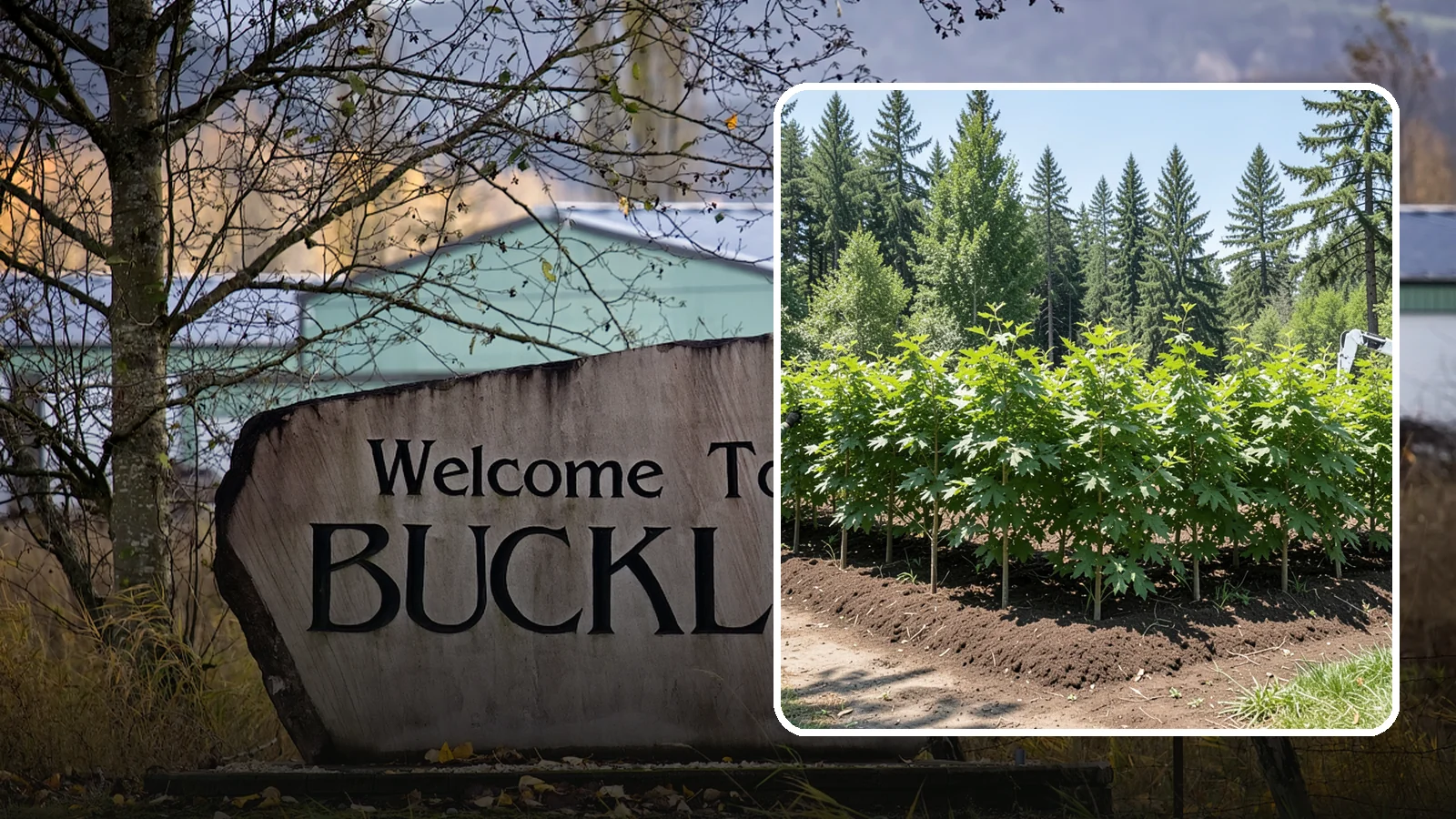 Privacy screen planting in Buckley, Pierce County, WA - The planting of trees to form a living screen.