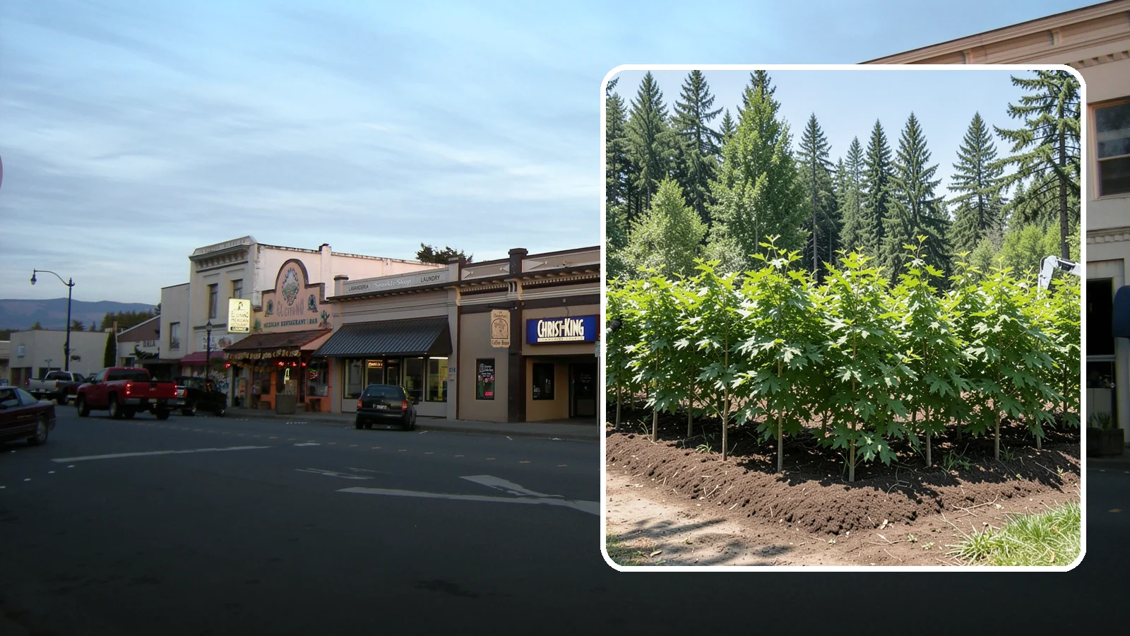 Privacy screen planting in Burlington, Skagit County, WA - The planting of trees to form a living screen.