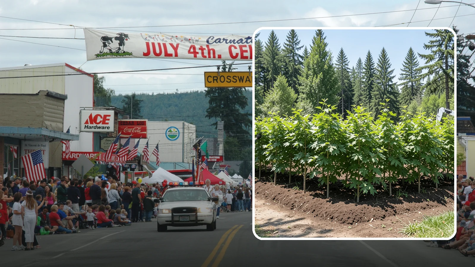 Privacy screen planting in Carnation, King County, WA - The planting of trees to form a living screen.