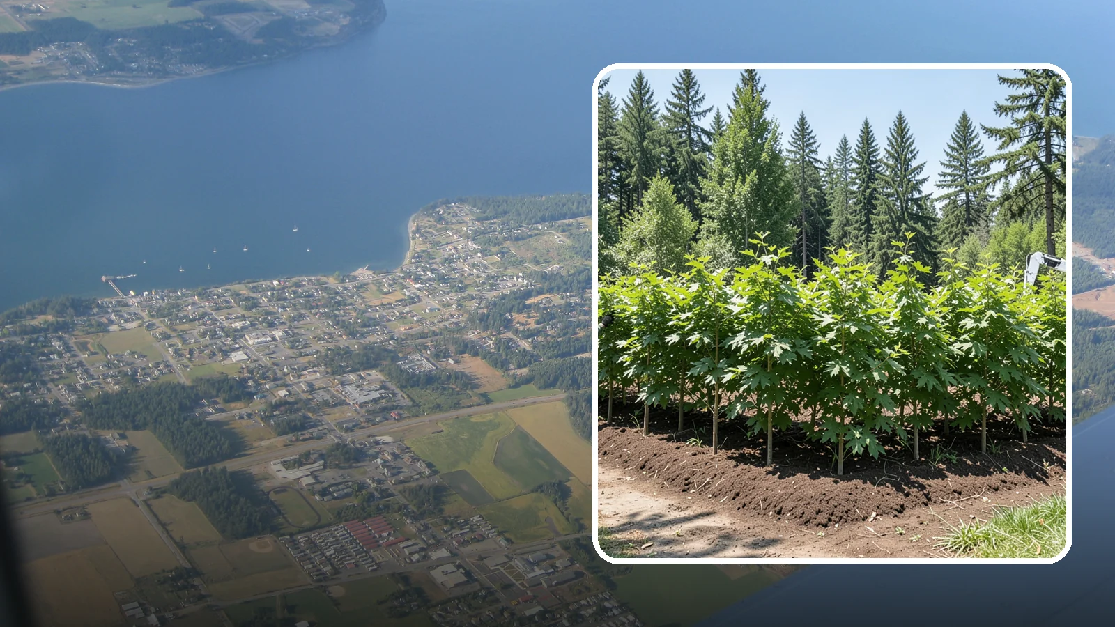Privacy screen planting in Coupeville, Island County, WA - The planting of trees to form a living screen.