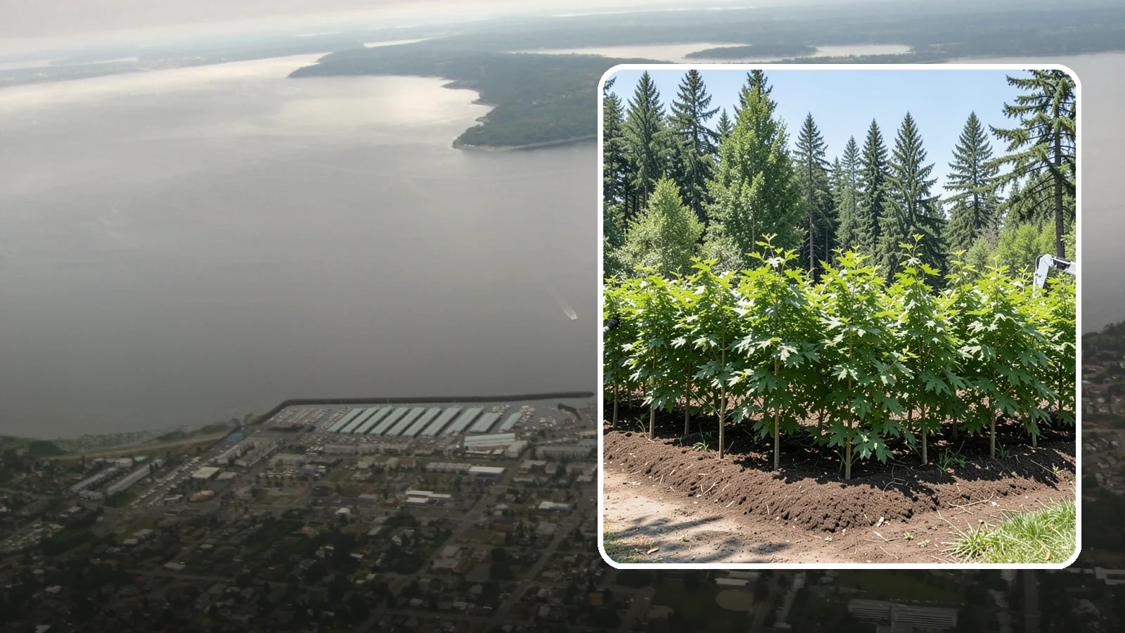 Privacy screen planting in Des Moines, King County, WA - The planting of trees to form a living screen.