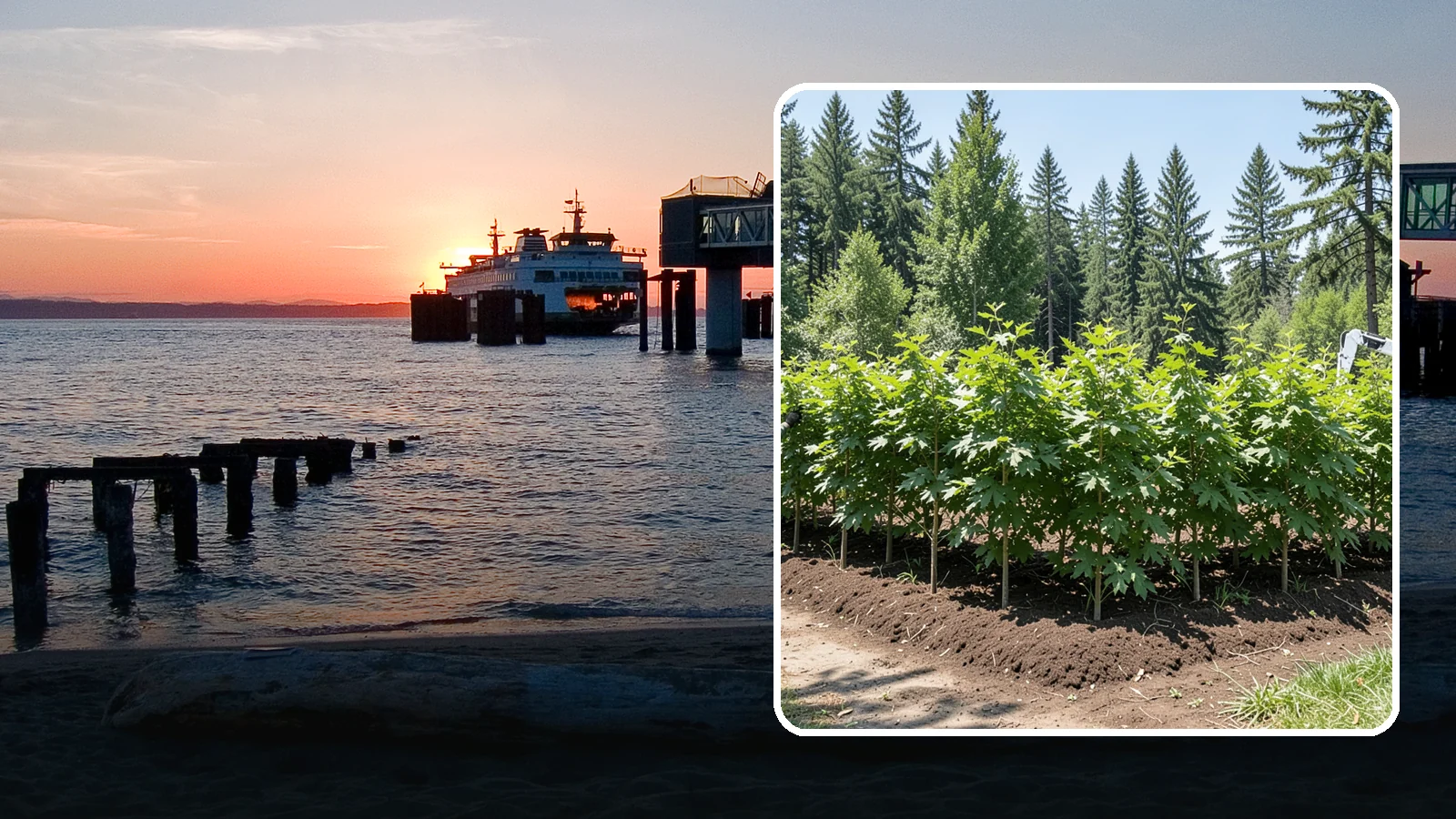 Privacy screen planting in Edmonds, Snohomish County, WA - The planting of trees to form a living screen.
