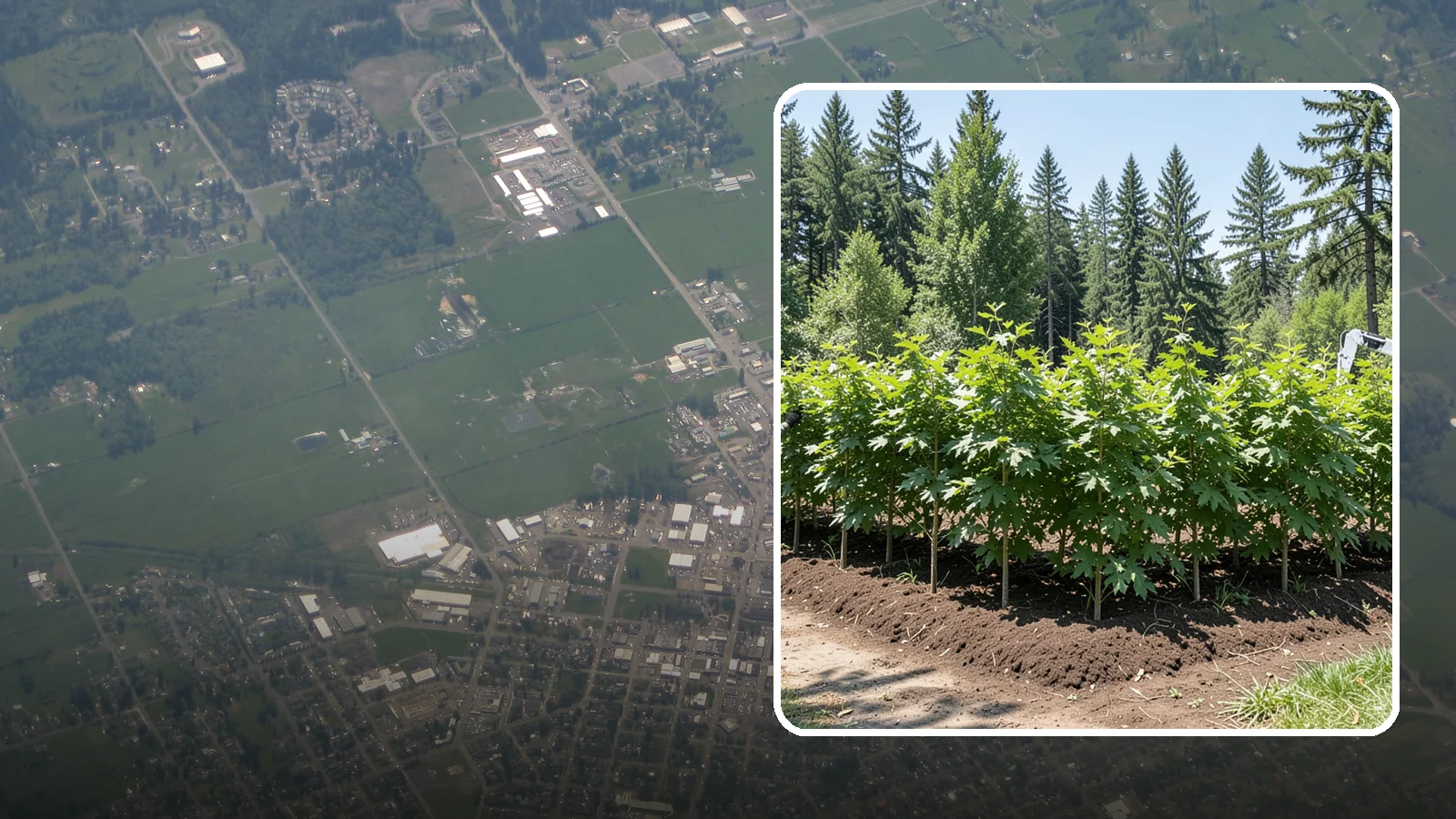 Privacy screen planting in Enumclaw, King County, WA - The planting of trees to form a living screen.