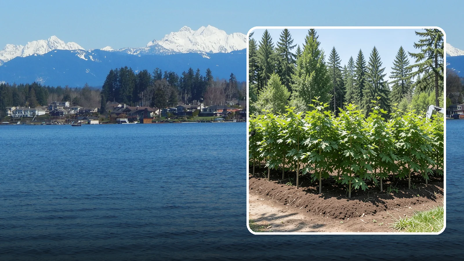 Privacy screen planting in Lake Stevens, Snohomish County, WA - The planting of trees to form a living screen.
