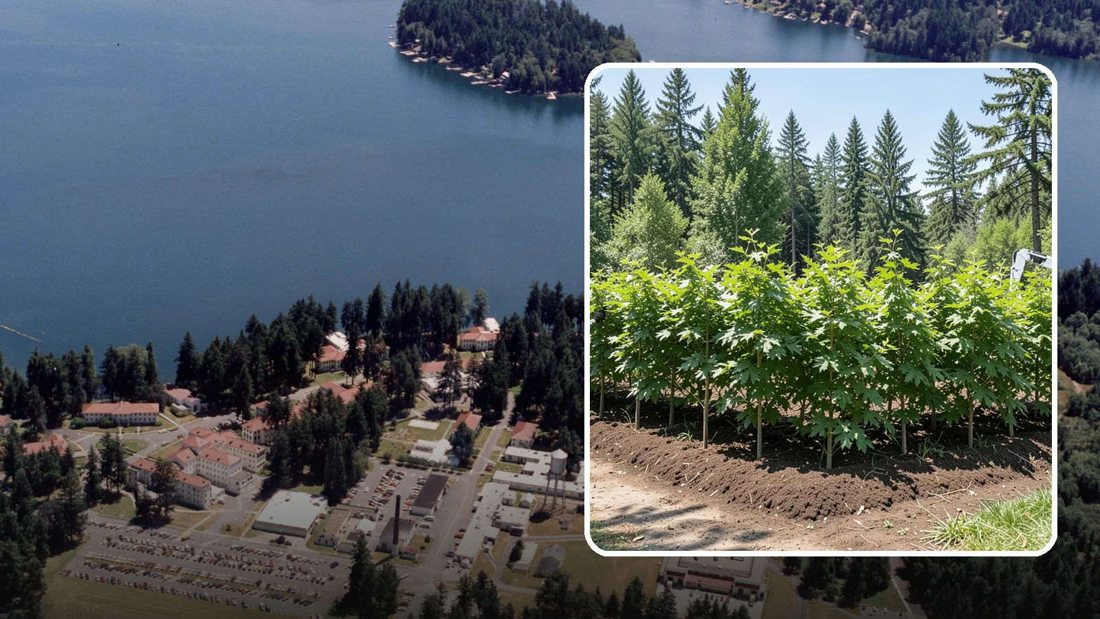 Privacy screen planting in Lakewood, Pierce County, WA - The planting of trees to form a living screen.