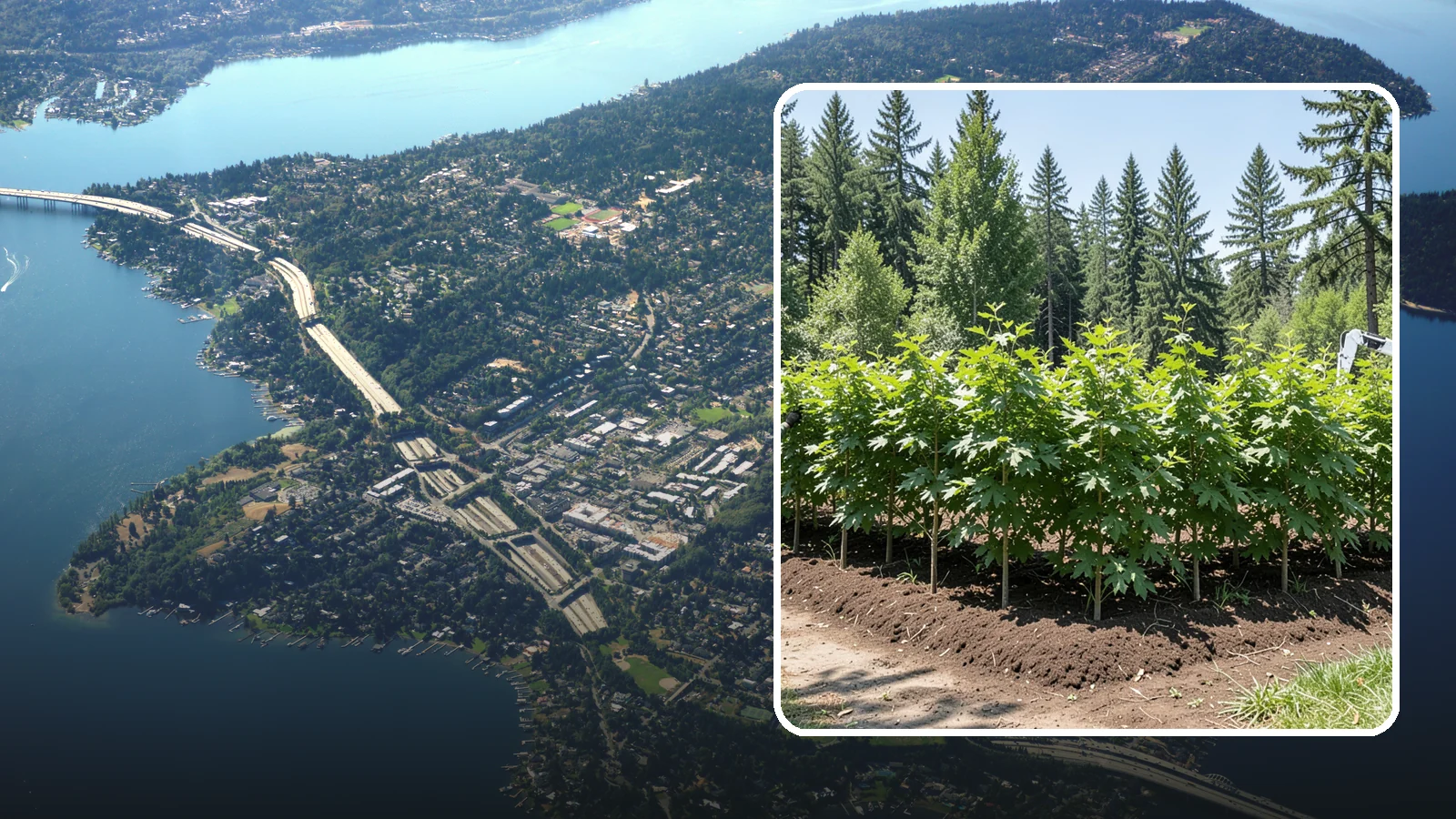 Privacy screen planting in Mercer Island, King County, WA - The planting of trees to form a living screen.