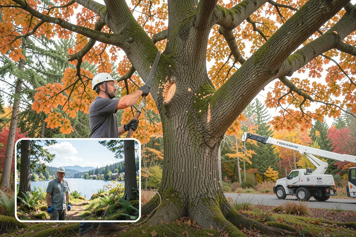 Privacy screen planting in Milton, King County, WA - Restores and expands tree cover