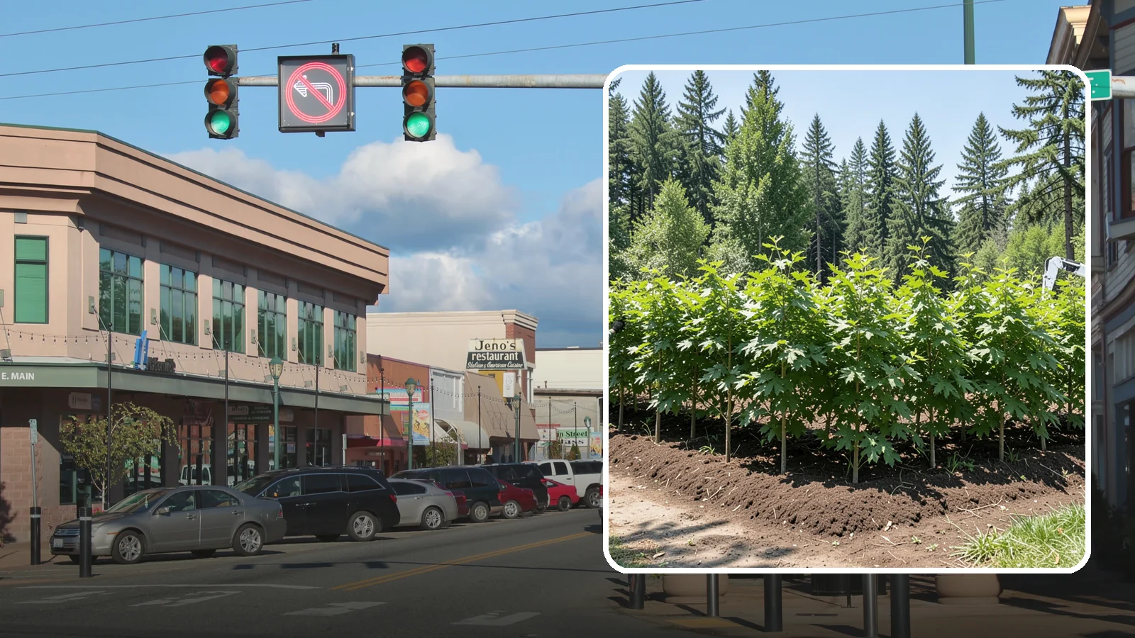 Privacy screen planting in Monroe, Snohomish County, WA - The planting of trees to form a living screen.