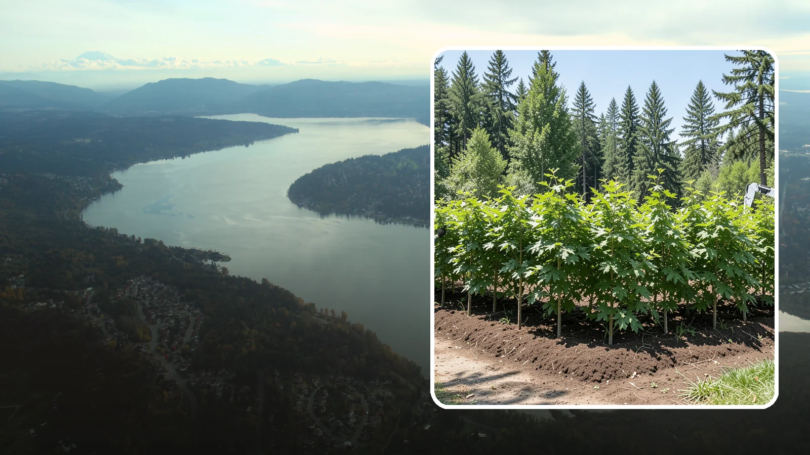 Privacy screen planting in Sammamish, King County, WA - The planting of trees to form a living screen.