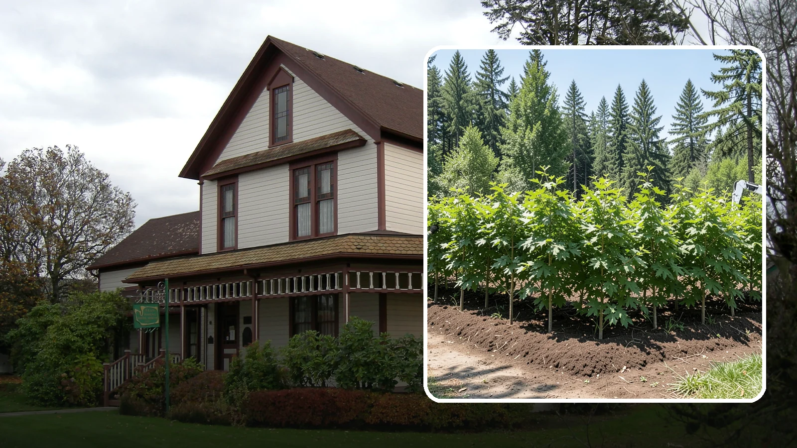 Privacy screen planting in Sumner, Pierce County, WA - The planting of trees to form a living screen.