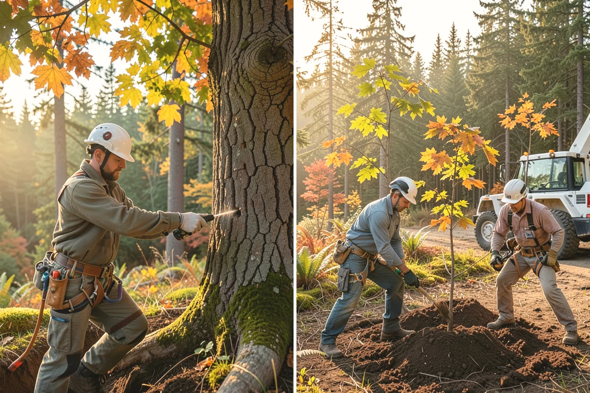 Reforestation planting in Burlington, Skagit County, WA - Assess site conditions and select suitable species