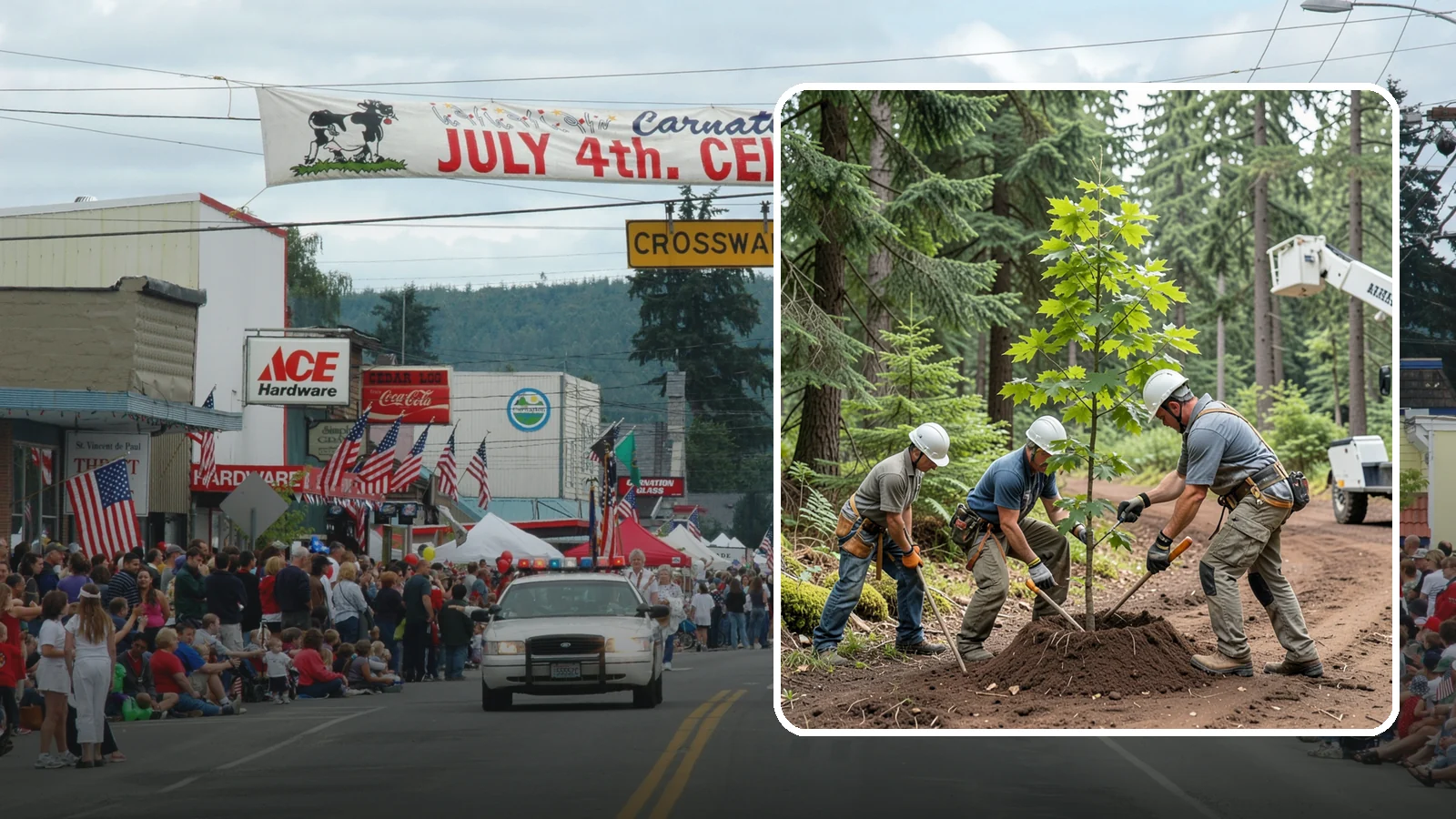 Reforestation planting in Carnation, King County, WA - Larger-scale planting to re-establish tree cover.