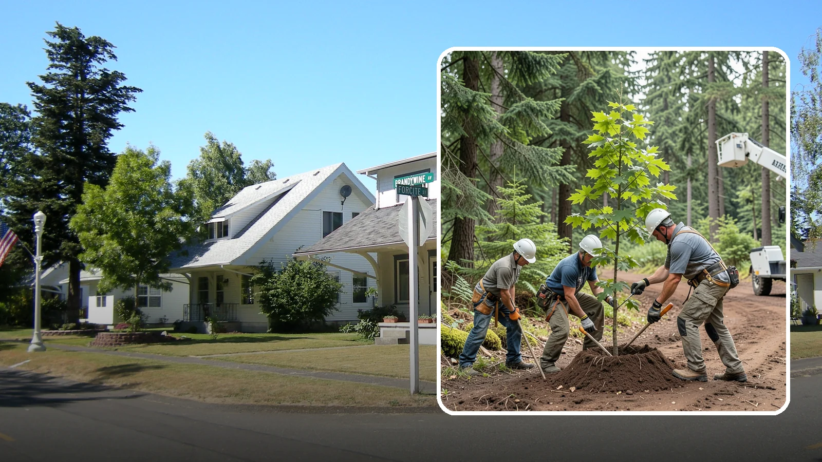 Reforestation planting in DuPont, Pierce County, WA - Larger-scale planting to re-establish tree cover.