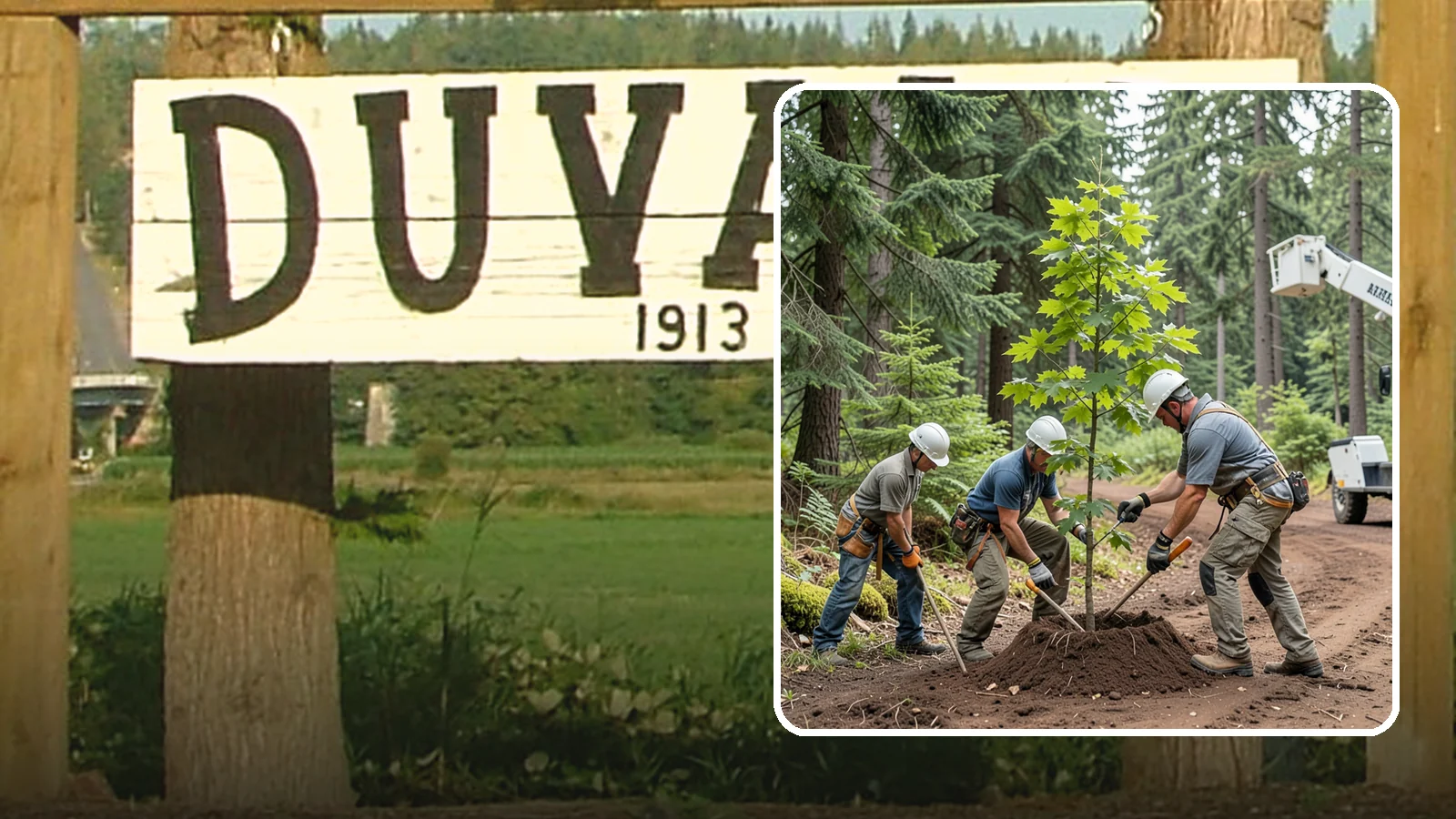 Reforestation planting in Duvall, King County, WA - Larger-scale planting to re-establish tree cover.