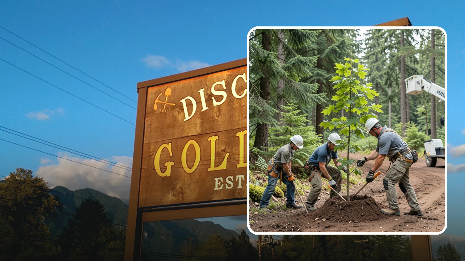 Reforestation planting in Gold Bar, Snohomish County, WA - Larger-scale planting to re-establish tree cover.