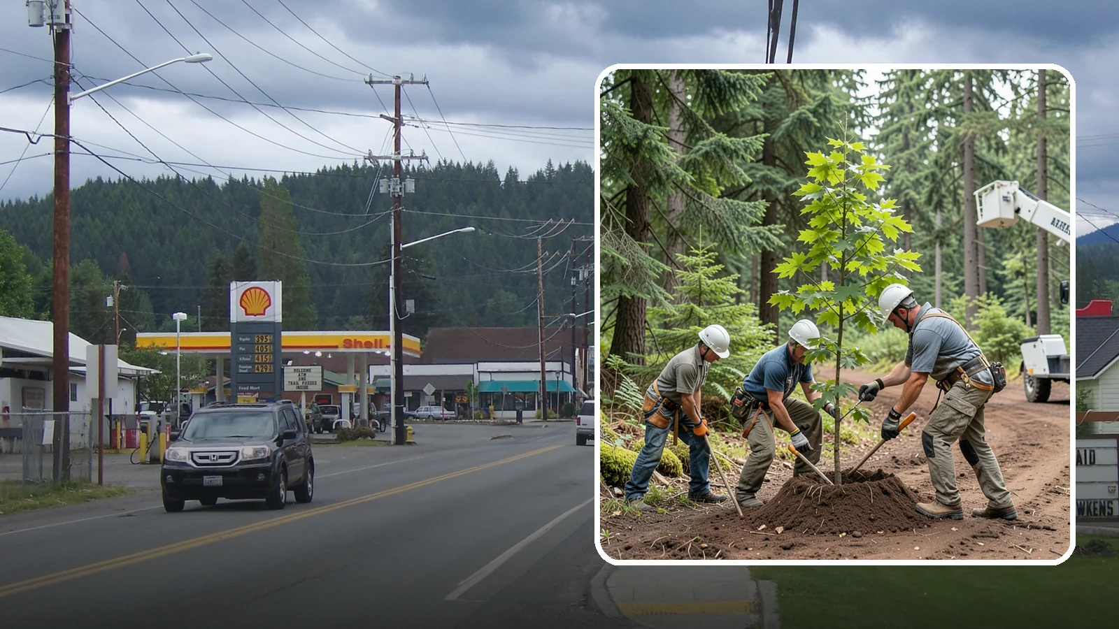 Reforestation planting in Granite Falls, Snohomish County, WA - Larger-scale planting to re-establish tree cover.
