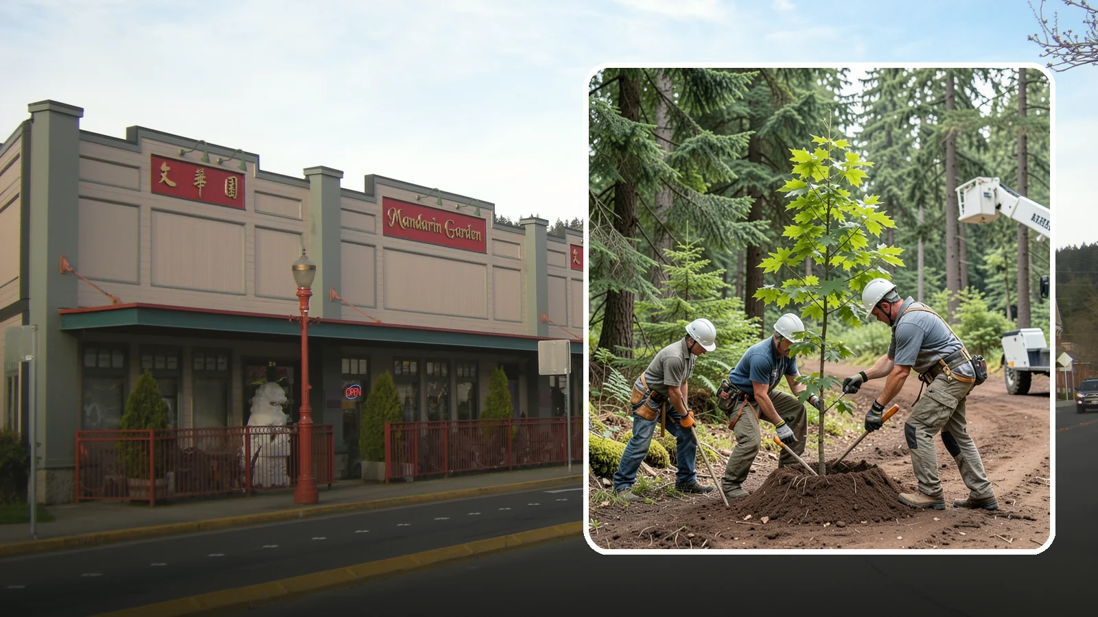 Reforestation planting in Issaquah, King County, WA - Larger-scale planting to re-establish tree cover.