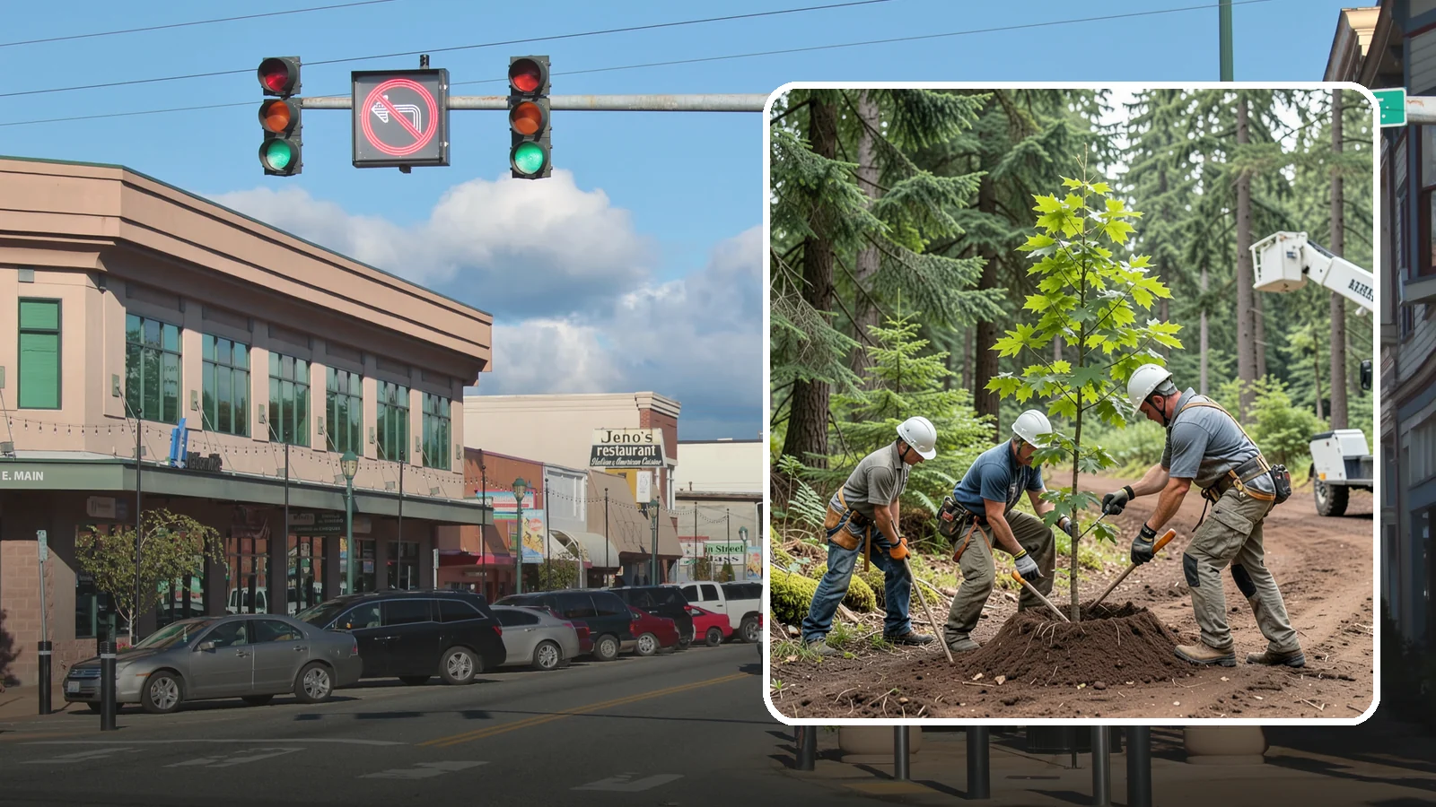 Reforestation planting in Monroe, Snohomish County, WA - Larger-scale planting to re-establish tree cover.