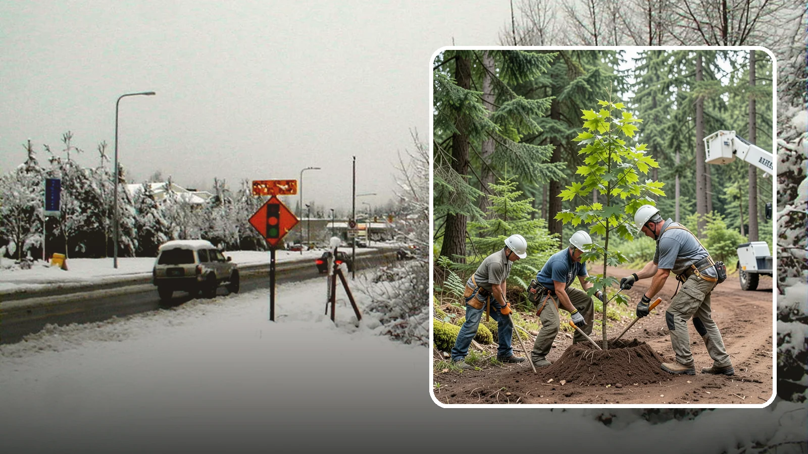 Reforestation planting in Newcastle, King County, WA - Larger-scale planting to re-establish tree cover.