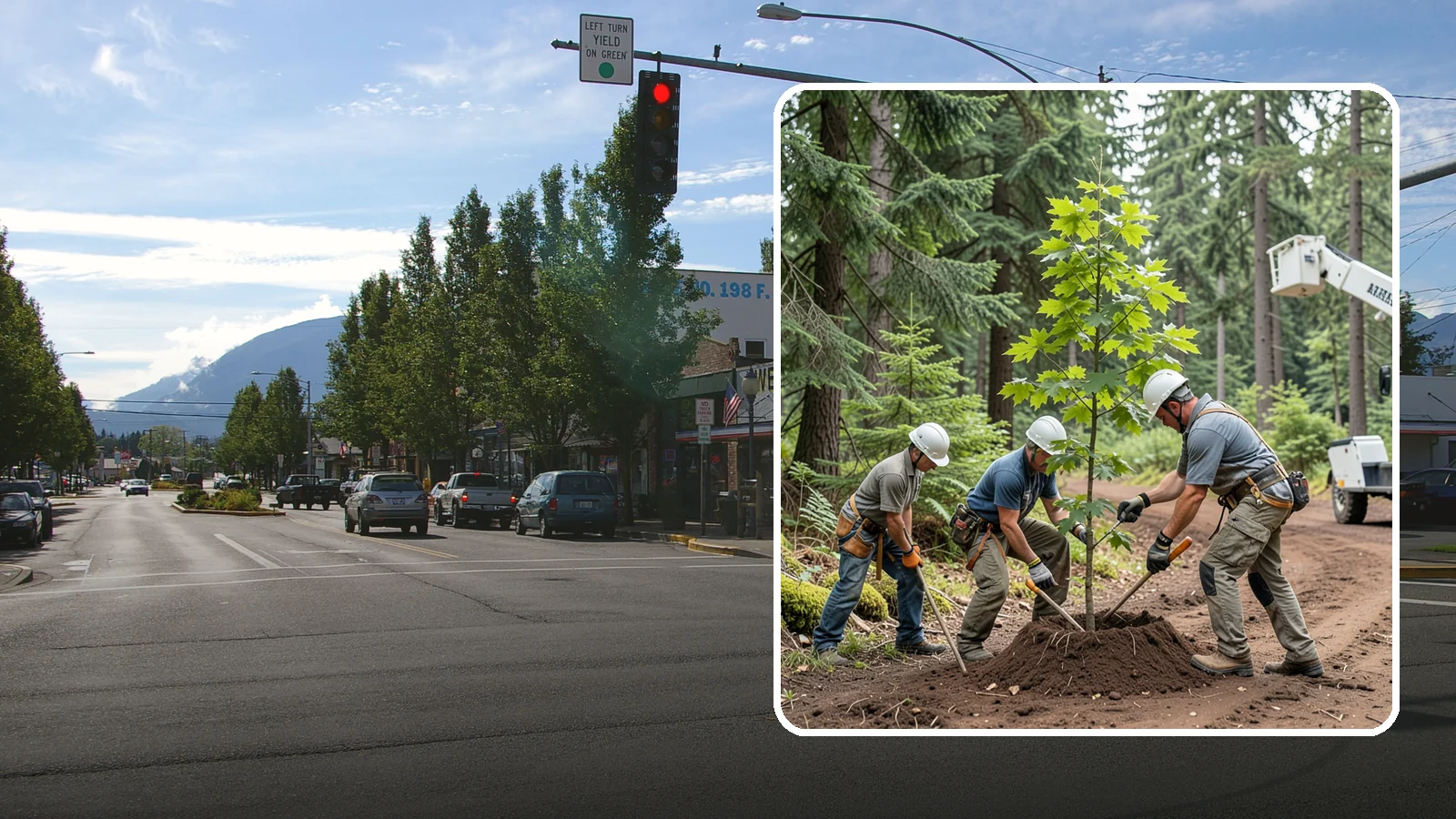 Reforestation planting in North Bend, King County, WA - Larger-scale planting to re-establish tree cover.