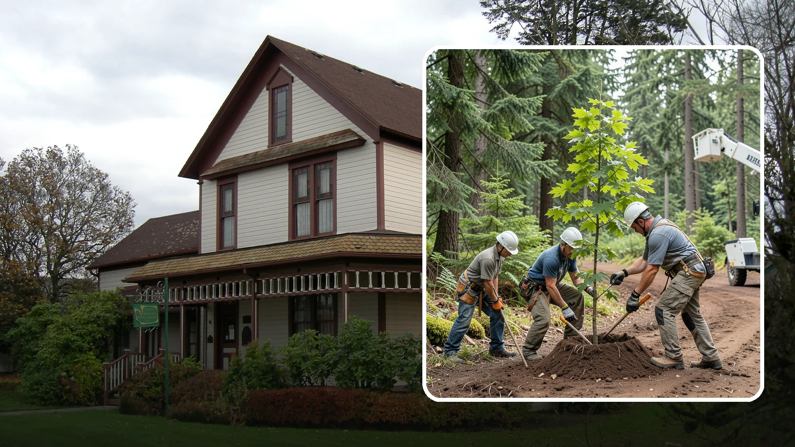 Reforestation planting in Sumner, Pierce County, WA - Larger-scale planting to re-establish tree cover.