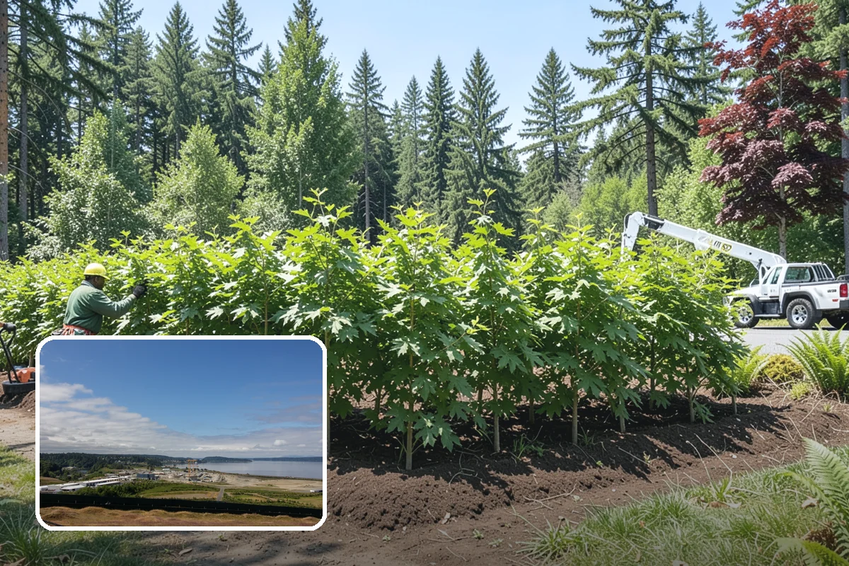 Reforestation planting in University Place, Pierce County, WA - Restores and expands tree cover