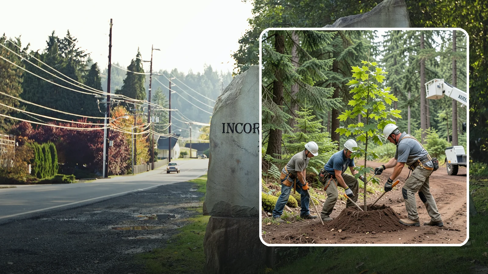 Reforestation planting in Wilkeson, Pierce County, WA - Larger-scale planting to re-establish tree cover.