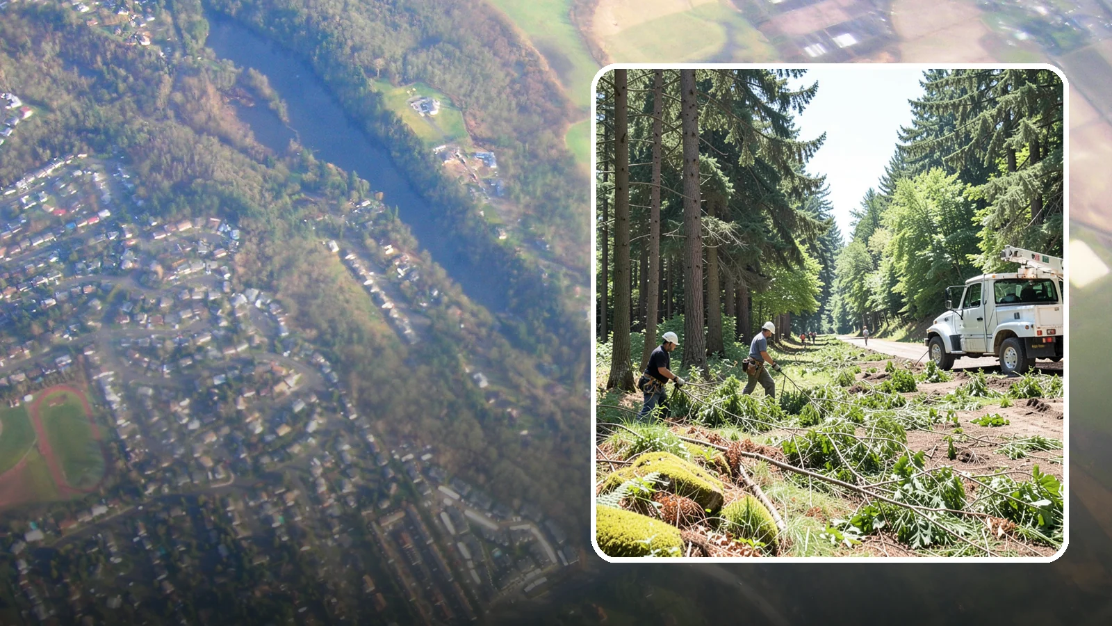 Right-of-way clearing in Algona, King County, WA - The clearing of vegetation along easements and access corridors.