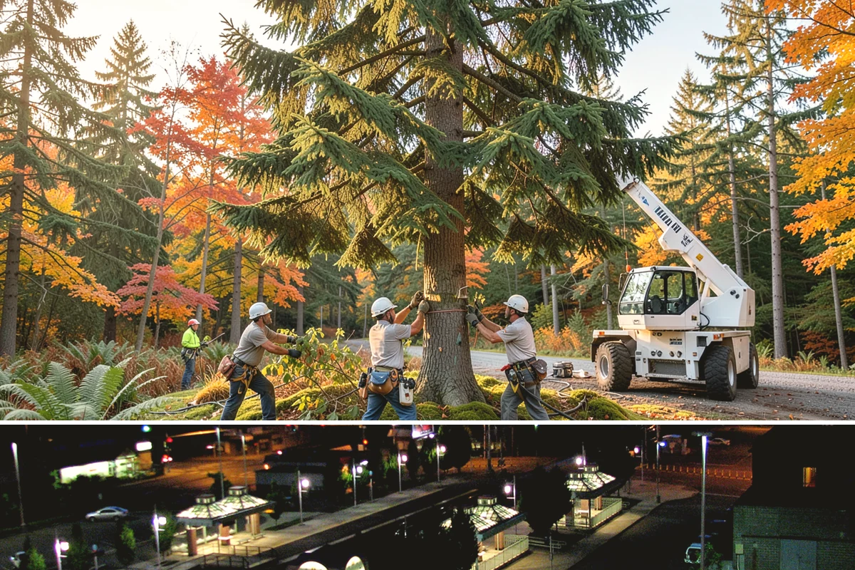 Right-of-way clearing in Auburn, King County, WA - This work can be performed year-round in Puget Sound but requires specific methods for wet or frozen ground common during winter.