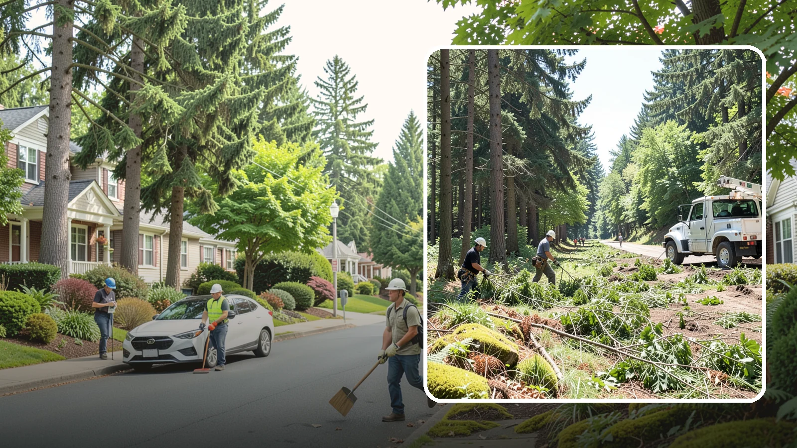 Right-of-way clearing in Beaux Arts Village, King County, WA - The clearing of vegetation along easements and access corridors.
