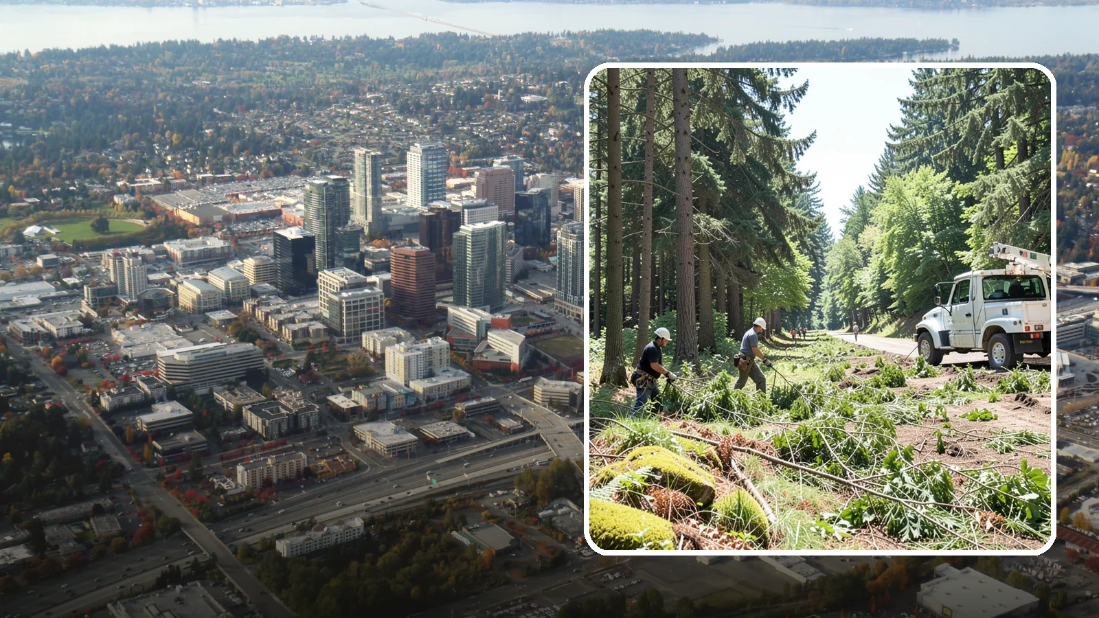 Right-of-way clearing in Bellevue, King County, WA - The clearing of vegetation along easements and access corridors.