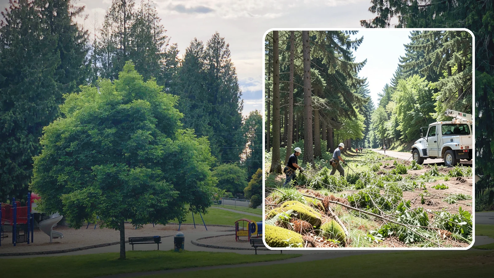 Right-of-way clearing in Bonney Lake, Pierce County, WA - The clearing of vegetation along easements and access corridors.