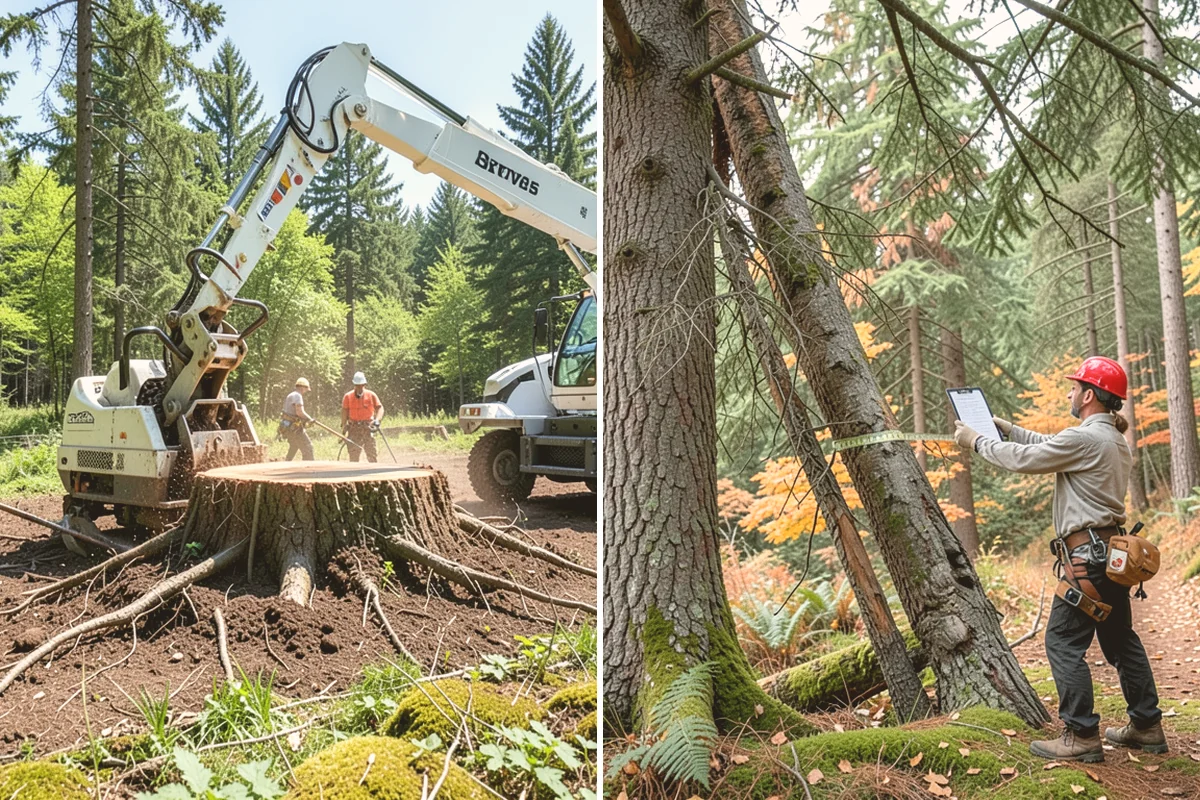 Right-of-way clearing in Bothell, King County, WA - Assess the site and mark features to protect