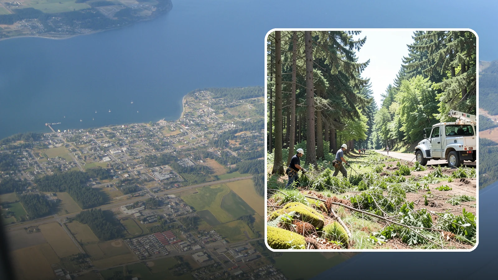 Right-of-way clearing in Coupeville, Island County, WA - The clearing of vegetation along easements and access corridors.