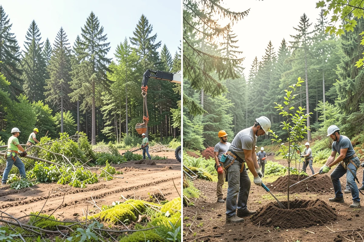 Right-of-way clearing in Covington, King County, WA - Assess the site and mark features to protect