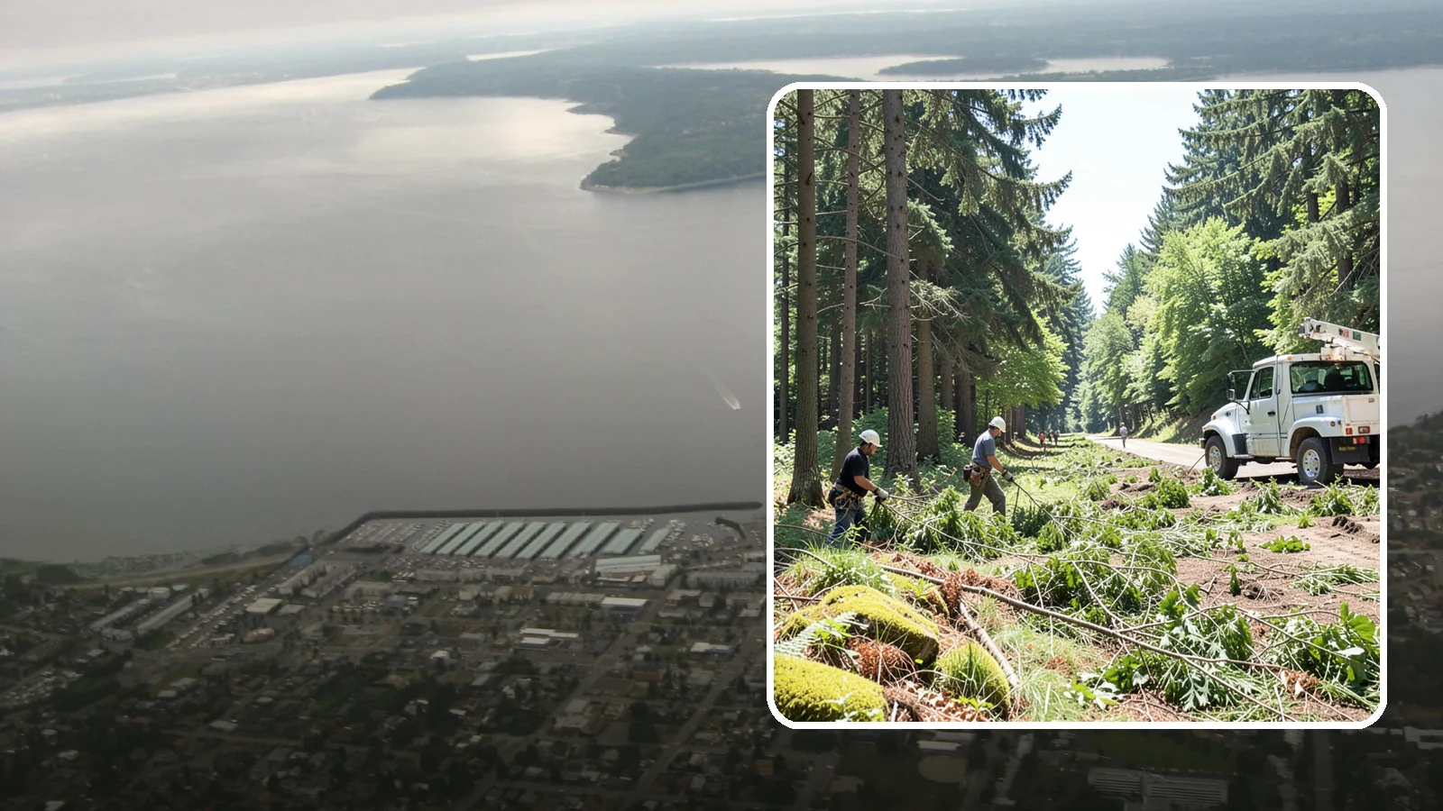 Right-of-way clearing in Des Moines, King County, WA - The clearing of vegetation along easements and access corridors.