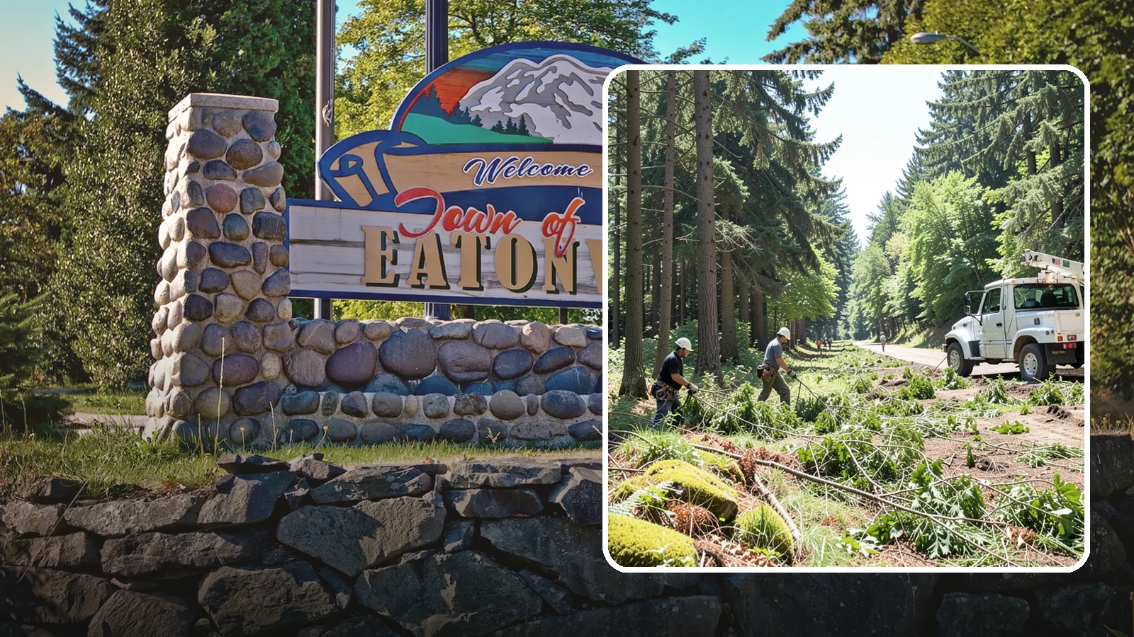 Right-of-way clearing in Eatonville, Pierce County, WA - The clearing of vegetation along easements and access corridors.