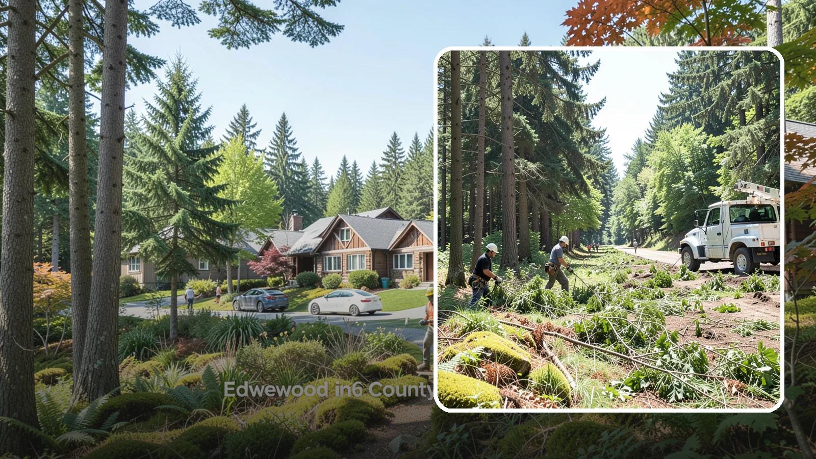 Right-of-way clearing in Edgewood, Pierce County, WA - The clearing of vegetation along easements and access corridors.